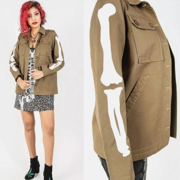 UNISEX Iron Fist Bone In Olive Military Jacket NWT’s - Picture 2 of 11